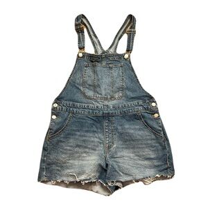 Denim Overalls Shorts